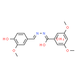 ChemSpider 2D Image | N'-[(E)-(4-Hydroxy-3-methoxyphenyl)methylene]-3,5-dimethoxybenzohydrazide hydrate (1:1) | C17H20N2O6