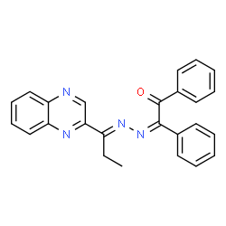 ChemSpider 2D Image | (2Z)-1,2-Diphenyl-2-{(2E)-[1-(2-quinoxalinyl)propylidene]hydrazono}ethanone | C25H20N4O