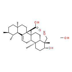 ChemSpider 2D Image | (3alpha,5beta,8alpha,9beta,10alpha,14beta,17alpha,18alpha,19alpha,20beta)-3,23-Dihydroxyurs-12-en-27-oic acid - methanol (1:1) | C31H52O5