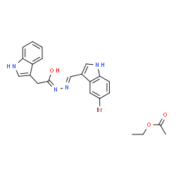 ChemSpider 2D Image | Ethyl acetate - N'-[(E)-(5-bromo-1H-indol-3-yl)methylene]-2-(1H-indol-3-yl)acetohydrazide (1:1) | C23H23BrN4O3