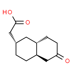 ChemSpider 2D Image | [(2S,4aR,8aS)-6-Oxodecahydro-2-naphthalenyl]acetic acid | C12H18O3