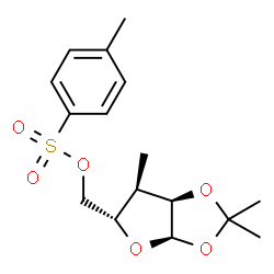 ChemSpider 2D Image | 3-Deoxy-1,2-O-isopropylidene-3-methyl-5-O-[(4-methylphenyl)sulfonyl]-alpha-D-ribofuranose | C16H22O6S