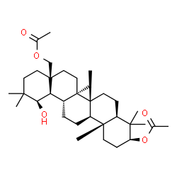 ChemSpider 2D Image | (3beta,18alpha,19beta)-19-Hydroxyoleanane-3,28-diyl diacetate | C34H56O5