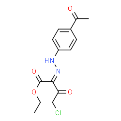 ChemSpider 2D Image | Ethyl (2Z)-2-[(4-acetylphenyl)hydrazono]-4-chloro-3-oxobutanoate | C14H15ClN2O4