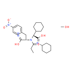 ChemSpider 2D Image | Nalpha-[(1R)-1-Cyclohexyl-2-(cyclohexylamino)-2-oxoethyl]-4-nitro-Nalpha-propionylphenylalaninamide - methanol (1:1) | C27H42N4O6