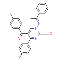 ChemSpider 2D Image | 5-(4-Methylbenzoyl)-4-(4-methylphenyl)-1-[(E)-(1-phenylethylidene)amino]-2(1H)-pyrimidinone | C27H23N3O2