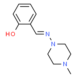 ChemSpider 2D Image | 2-{(E)-[(4-Methyl-1-piperazinyl)imino]methyl}phenol | C12H17N3O