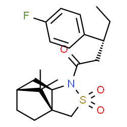 ChemSpider 2D Image | (3R)-1-[(1S,5R,7R)-10,10-Dimethyl-3,3-dioxido-3-thia-4-azatricyclo[5.2.1.0~1,5~]dec-4-yl]-3-(4-fluorophenyl)-1-pentanone | C21H28FNO3S