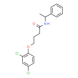 ChemSpider 2D Image | 4-(2,4-Dichlorophenoxy)-N-(1-phenylethyl)butanamide | C18H19Cl2NO2