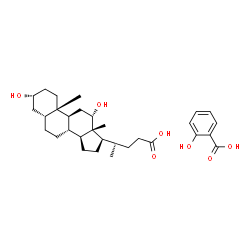 ChemSpider 2D Image | (3alpha,5beta,12alpha,20R)-3,12-Dihydroxycholan-24-oic acid - 2-hydroxybenzoic acid (1:1) | C31H46O7