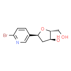 ChemSpider 2D Image | (1S)-1,4-Anhydro-1-(6-bromo-3-pyridinyl)-2-deoxy-D-erythro-pentitol | C10H12BrNO3