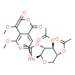 ChemSpider 2D Image | 2,3,4-Tri-O-acetyl-N-[6-methoxy-4,5-bis(methoxycarbonyl)-2-pyridinyl]-beta-D-xylopyranosylamine | C21H26N2O12