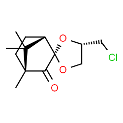 ChemSpider 2D Image | (1S,2S,4R,4'S)-4'-(Chloromethyl)-4,7,7-trimethyl-3H-spiro[bicyclo[2.2.1]heptane-2,2'-[1,3]dioxolan]-3-one | C13H19ClO3