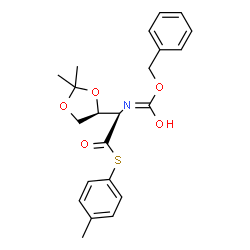 ChemSpider 2D Image | S-(4-Methylphenyl) (2R)-{[(benzyloxy)carbonyl]amino}[(4S)-2,2-dimethyl-1,3-dioxolan-4-yl]ethanethioate | C22H25NO5S