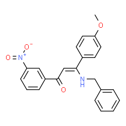 ChemSpider 2D Image | (2Z)-3-(Benzylamino)-3-(4-methoxyphenyl)-1-(3-nitrophenyl)-2-propen-1-one | C23H20N2O4