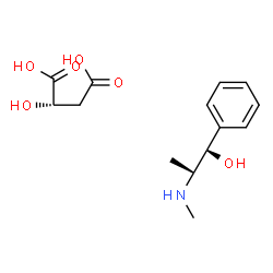 ChemSpider 2D Image | (2S)-2-Hydroxysuccinic acid - (1R,2S)-2-(methylamino)-1-phenyl-1-propanol (1:1) | C14H21NO6