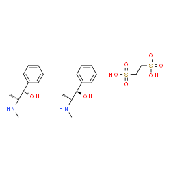 ChemSpider 2D Image | 1,2-Ethanedisulfonic acid - (1S,2R)-2-(methylamino)-1-phenyl-1-propanol (1:2) | C22H36N2O8S2