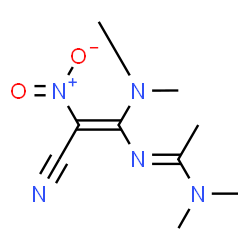 ChemSpider 2D Image | (1E)-N'-[(E)-2-Cyano-1-(dimethylamino)-2-nitrovinyl]-N,N-dimethylethanimidamide | C9H15N5O2