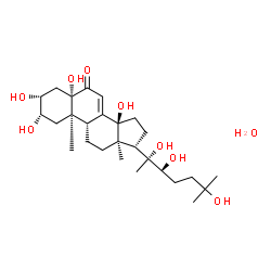 ChemSpider 2D Image | (2beta,3beta,5beta,22R)-2,3,5,14,20,22,25-Heptahydroxycholest-7-en-6-one hydrate (1:1) | C27H46O9