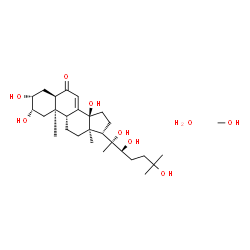 ChemSpider 2D Image | (2beta,3beta,5beta,22R)-2,3,14,20,22,25-Hexahydroxycholest-7-en-6-one - methanol hydrate (1:1:1) | C28H50O9