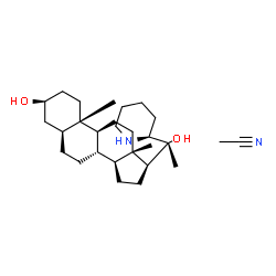 ChemSpider 2D Image | Acetonitrile - (3beta,5alpha,20R)-20-[(2S)-2-piperidinyl]pregnane-3,20-diol (1:1) | C28H48N2O2