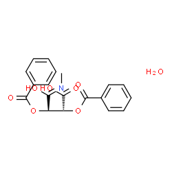 ChemSpider 2D Image | (2R,3R)-2,3-Bis(benzoyloxy)-4-(methylamino)-4-oxobutanoic acid hydrate (1:1) | C19H19NO8