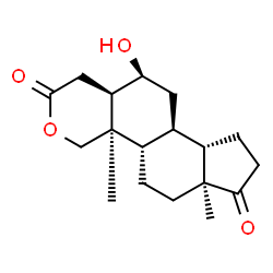ChemSpider 2D Image | (4aR,4bS,6aS,9aS,9bR,11S,11aR)-11-Hydroxy-4a,6a-dimethyltetradecahydroindeno[4,5-h]isochromene-2,7-dione | C18H26O4