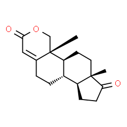 ChemSpider 2D Image | (4aR,4bS,6aS,9aS,9bR)-4a,6a-Dimethyl-4,4a,4b,5,6,6a,8,9,9a,9b,10,11-dodecahydroindeno[4,5-h]isochromene-2,7-dione | C18H24O3