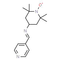 ChemSpider 2D Image | {2,2,6,6-Tetramethyl-4-[(E)-(4-pyridinylmethylene)amino]-1-piperidinyl}oxidanyl | C15H22N3O