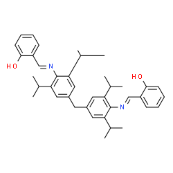 ChemSpider 2D图像|2,2'-{亚甲基双[（2,6-二异丙基-4,1-苯撑）腈（E）亚甲基]}二苯酚|C39H46N2O2