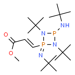 ChemSpider 2D Image | Methyl (2E)-3-{1,3-bis(2-methyl-2-propanyl)-4-[(2-methyl-2-propanyl)amino]-2-[(2-methyl-2-propanyl)imino]-1,3,2lambda~5~,4-diazadiphosphetidin-2-yl}acrylate | C20H42N4O2P2
