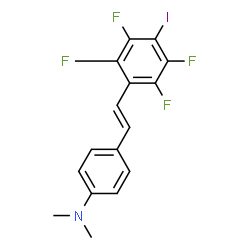 ChemSpider 2D Image | N,N-Dimethyl-4-[(E)-2-(2,3,5,6-tetrafluoro-4-iodophenyl)vinyl]aniline | C16H12F4IN