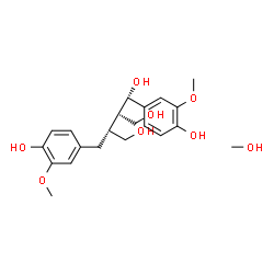 ChemSpider 2D Image | (1S,2R,3R)-3-(4-Hydroxy-3-methoxybenzyl)-1-(4-hydroxy-3-methoxyphenyl)-2-(hydroxymethyl)-1,4-butanediol - methanol (1:1) | C21H30O8