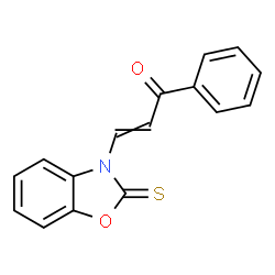 ChemSpider 2D Image | 1-Phenyl-3-(2-thioxo-benzooxazol-3-yl)-propenone | C16H11NO2S