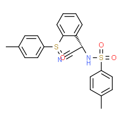 ChemSpider 2D Image | N-[(S)-Cyano{2-[(4-methylphenyl)sulfinyl]phenyl}methyl]-4-methylbenzenesulfonamide | C22H20N2O3S2