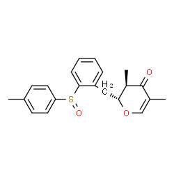 ChemSpider 2D Image | (2R,3R)-3,5-Dimethyl-2-{2-[(4-methylphenyl)sulfinyl]benzyl}-2,3-dihydro-4H-pyran-4-one | C21H22O3S