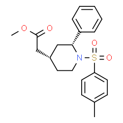ChemSpider 2D Image | Methyl {(2R,4S)-1-[(4-methylphenyl)sulfonyl]-2-phenyl-4-piperidinyl}acetate | C21H25NO4S
