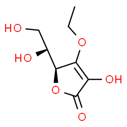 ChemSpider 2D Image | (5S)-5-[(1R)-1,2-Dihydroxyethyl]-4-ethoxy-3-hydroxy-2(5H)-furanone | C8H12O6