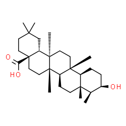 ChemSpider 2D Image | (4aR,6aS,6bR,8aR,9S,10R,12aR,12bR,14aR,14bR)-10-Hydroxy-2,2,6a,8a,9,12b,14a-heptamethylicosahydro-4a(2H)-picenecarboxylic acid | C30H50O3