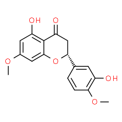ChemSpider 2D Image | (2R)-5-Hydroxy-2-(3-hydroxy-4-methoxyphenyl)-7-methoxy-2,3-dihydro-4H-chromen-4-one | C17H16O6