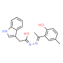 ChemSpider 2D Image | N'-[(1E)-1-(2-Hydroxy-5-methylphenyl)ethylidene]-2-(1H-indol-3-yl)acetohydrazide | C19H19N3O2