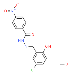 ChemSpider 2D Image | N'-[(E)-(5-Chloro-2-hydroxyphenyl)methylene]-4-nitrobenzohydrazide - methanol (1:1) | C15H14ClN3O5
