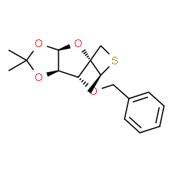 ChemSpider 2D Image | (2'S,3aR,5R,6R,6aR)-6-(Benzyloxy)-2,2,2'-trimethyldihydro-3aH-spiro[furo[2,3-d][1,3]dioxole-5,3'-thietane] | C17H22O4S