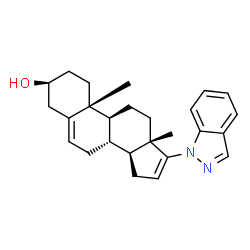 ChemSpider 2D Image | (3beta)-17-(1H-Indazol-1-yl)androsta-5,16-dien-3-ol | C26H32N2O