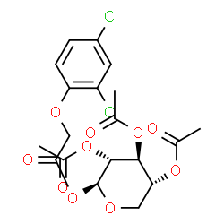 ChemSpider 2D Image | 2,3,4-Tri-O-acetyl-1-O-[(2,4-dichlorophenoxy)acetyl]-beta-D-xylopyranose | C19H20Cl2O10