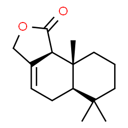 ChemSpider 2D Image | (5aR,9aR,9bS)-6,6,9a-Trimethyl-5,5a,6,7,8,9,9a,9b-octahydronaphtho[1,2-c]furan-1(3H)-one | C15H22O2