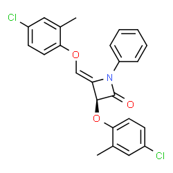ChemSpider 2D Image | (3S,4Z)-3-(4-Chloro-2-methylphenoxy)-4-[(4-chloro-2-methylphenoxy)methylene]-1-phenyl-2-azetidinone | C24H19Cl2NO3