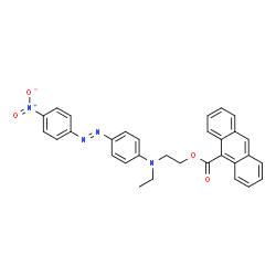 ChemSpider 2D Image | 2-(Ethyl{4-[(E)-(4-nitrophenyl)diazenyl]phenyl}amino)ethyl 9-anthracenecarboxylate | C31H26N4O4