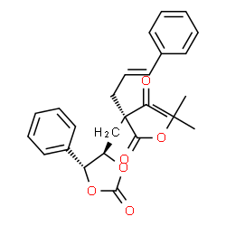 ChemSpider 2D Image | 2-Methyl-2-propanyl (5R)-2-acetyl-2,3-dideoxy-4,5-O-(oxomethylene)-5-C-phenyl-2-[(2E)-3-phenyl-2-propen-1-yl]-L-threo-pentonate | C27H30O6