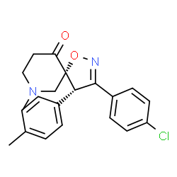 ChemSpider 2D Image | (4S,5R)-3-(4-Chlorophenyl)-7-methyl-4-(4-methylphenyl)-1-oxa-2,7-diazaspiro[4.5]dec-2-en-10-one | C21H21ClN2O2